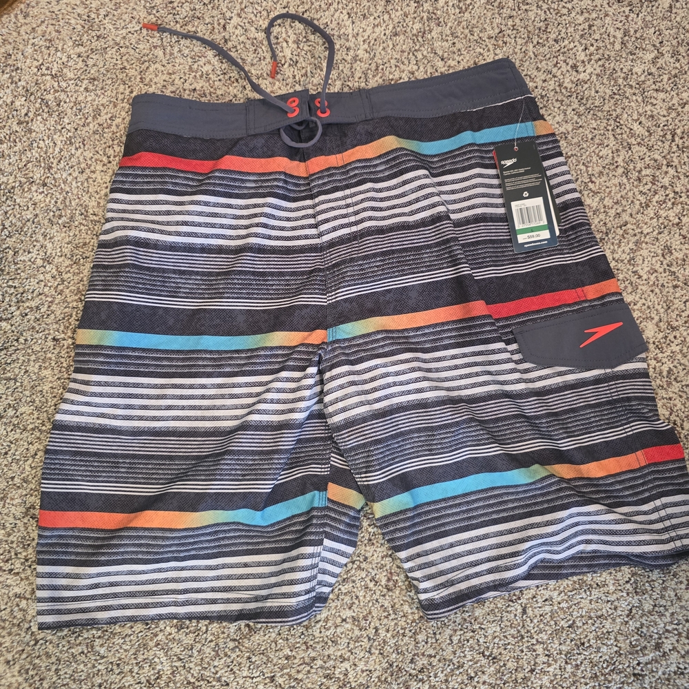 Speedo Multicolor Striped Swim Trunks